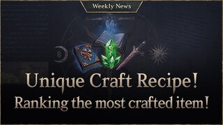 Ranking the most crafted items using the Unique Craft Recipe! [Lineage W Weekly News]