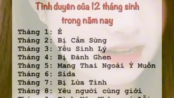 tình duyên của bạn sinh vào tháng nào