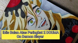 Drawing Iblis Bulan Atas Douma dari Demon Slayer