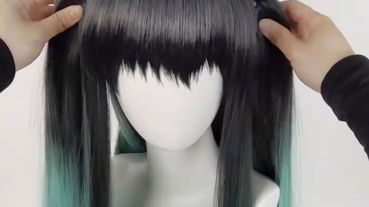 Manmei Demon Slayer Tokito Muichiro cosplay wig styling tutorial