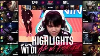 Highlight LPL Spring 2021 - Highlight Game 2 TES vs SN - Week 1 Day 1 Top Esports vs Suning