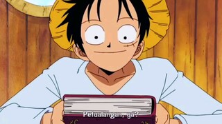 Crew'ny pada kaget,luffy tertarik sama buku.