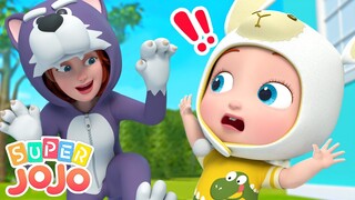 The Big Wolf is Coming | Role Play | @Super JoJo - Nursery Rhymes | Playtime with Friends