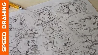 ' Beberapa Ekspresi Anime ' speed drawing anime sketchs