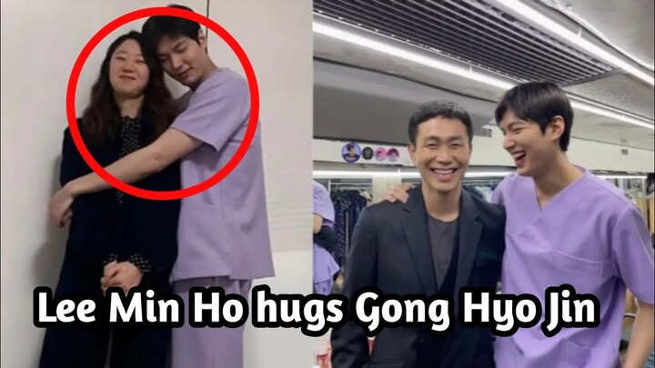 Lee Min Ho hugs Gong Hyo Jin tightly and closes his eyes.
