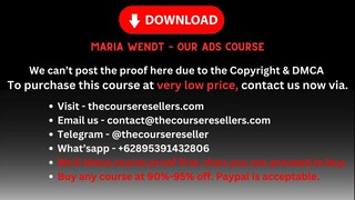 Maria Wendt – Our Ads Course