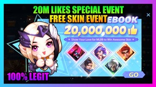 Mobile Legends FREE SKIN EVENT | 20 Million Likes Mobile Legends Page Event