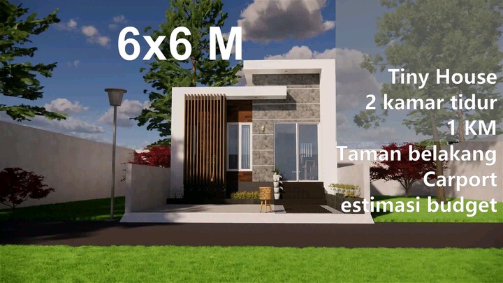 3D animasi desain minimalis tiny house