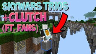 Skywars Trios+Clutch|(Ft. Fans)|Hive|MCPE//Controller Gameplay