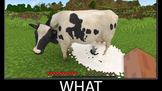 Minecraft รออะไร meme part 133 minecraft สมจริง Cow