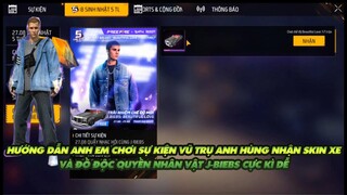 Free Fire| Sự kiện vũ trụ anh hùng - Xem hòa nhạc nhận Free skin xe - Free đồ độc quyền J-biebs