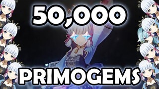 Reaching 50K primogems and saving them for Ayaka...