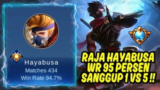 RAJA HAYABUSA REVAMP DUNIA WR 95% SANGGUP 1 VS 5 SENDIRI - TOP 1 GLOBAL HAYABUSA MOBILE LEGENDS