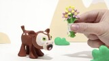 Baby cow Stop motion cartoon for children - BabyClay animals