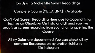 Jon Dykstra Niche Site Summit Recordings Course download