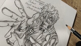 Drawing Shigaraki Tomura from Boku No Hero Academia Using Pencils