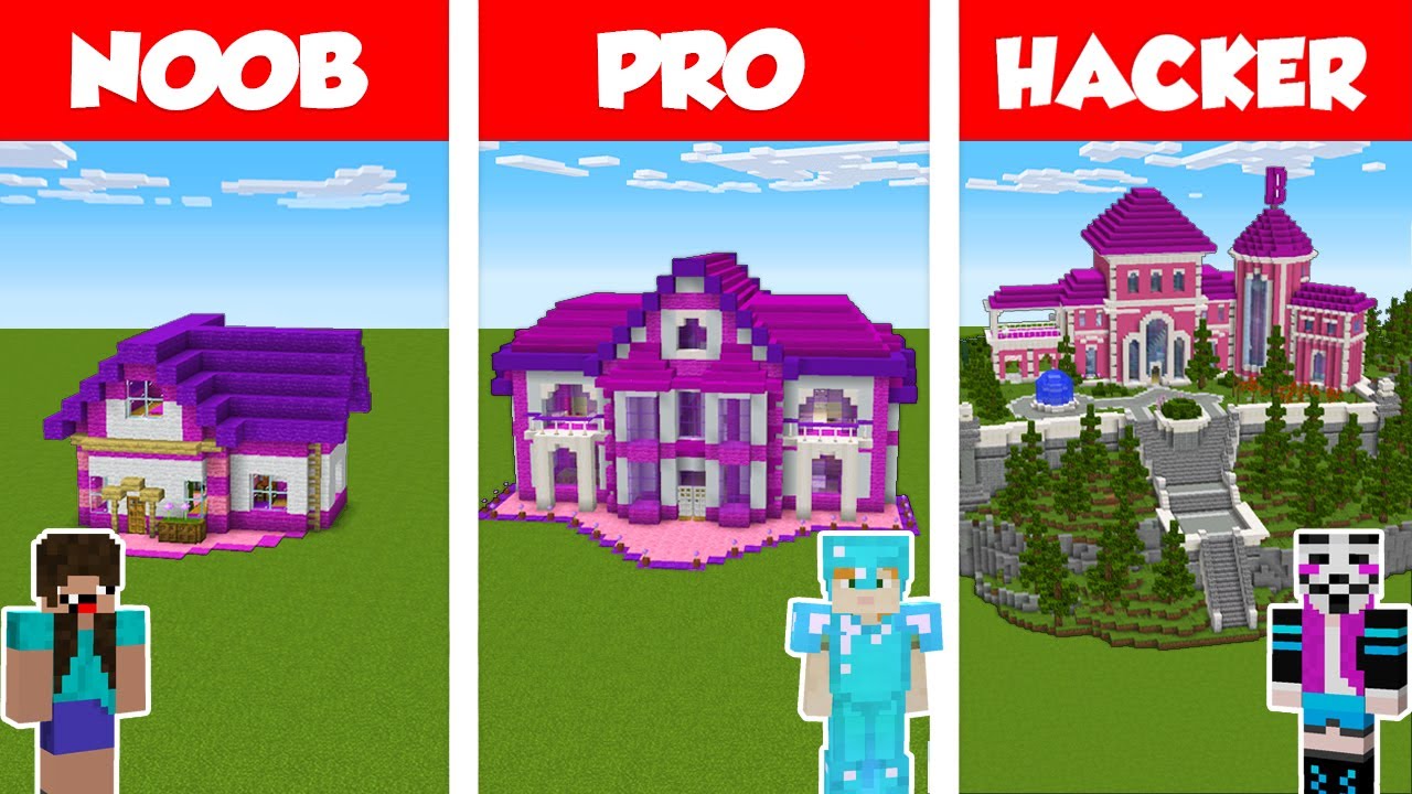Minecraft NOOB vs PRO vs HACKER: GIRL HOUSE BUILD CHALLENGE in Minecraft /  Animation - Bilibili