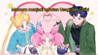 Momen lucu Usagi, Mamoru, dan Chibi.