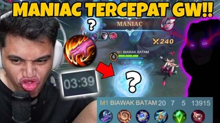 REKOR Menit 3 MANIAC!! Satu2 Nya HYPER Yg Bisa Kek Gini!! - Mobile Legends