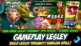 TERBARU❗CARA MAIN LESLEY❗EMBLEM LESLEY & BUILD LESLEY TERSAKIT 2023❗TUTORIAL & GAMEPLAY LESLEY 1 HIT