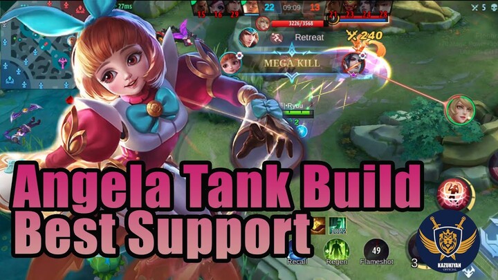 ANGELA BEST TANK BUILD 2022 | TOP GIRL PLAYER GLOBAL ANGELA BUILD | #MLBB MVP