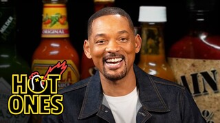 Will Smith Can't See While Eating Spicy Wings | Hot Ones