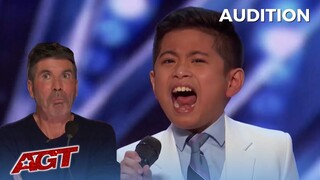 Peter Rosalita: 10 Year Old Filipino Boy BLOWS SIMON AWAY! America's Got Talent!