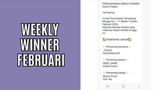 Pemenang Weekly Winner Februari yang  belum dibayar