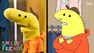 Smiling Friends "Shrimp's Odyssey" Puppet Comparison | adult swim