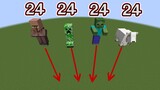 【Minecraft】The ultimate fall height of different creatures