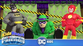 Kids React: DC Super Friends | Escape Room Riddles | @DC Kids