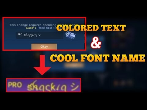 HOW TO MAKE COLORED LETTER AND MAKE COOL NICKNAME IN MOBILE LEGENDS