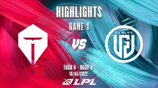 TES vs LGD | Highlights - Game 1 | Tuần 9 Ngày 5 | LPL Mùa Xuân 2022