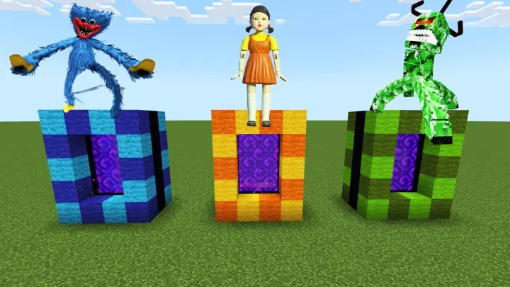 DO NOT CHOOSE THE WRONG PORTAL in Minecraft (Huggy Wuggy, Squid Game Doll, and Ultra Creeper Titan)