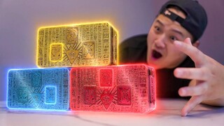 OPENING THE NEW YU-GI-OH! TIN OF PHARAOH'S GODS BOX! (Obelisk, Slifer, Ra Box)