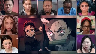 [Tanjiro VS Hantengu + The two siblings lost consciousness] Foreigners' reactions to Demon Slayer Se