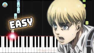 [full] Attack on Titan Final Season OST - "Splinter Wolf" - EASY Piano Tutorial & Sheet Music