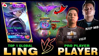 TOP 1 GLOBAL LING Outplaying PRO PLAYER, (Yuji, NXP MB and Team Dogie) in Rank ~ Mobile Legends