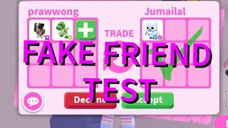 FAKE FRIEND TEST 😬 #roblox #adoptme