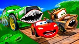 Lightning McQueen and MATER vs ZOMBIE SLIME CHICK HICKS Pixar cars  in  BeamNG.drive