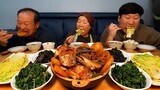 직접 키운 채소들로 만든 정갈하고 푸짐한 한식 한 상! 고등어조림, 배추전, 오징어국 (Korean homemade foods) 요리&먹방! - Mukbang eating show