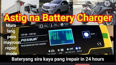 FOXSUR 12V/24V BATTERY CHARGER UNBOXING REVIEW 2022 / ASTIG WITH REPAIR FUNCTION
