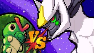 Green caterpillar vs Arceus