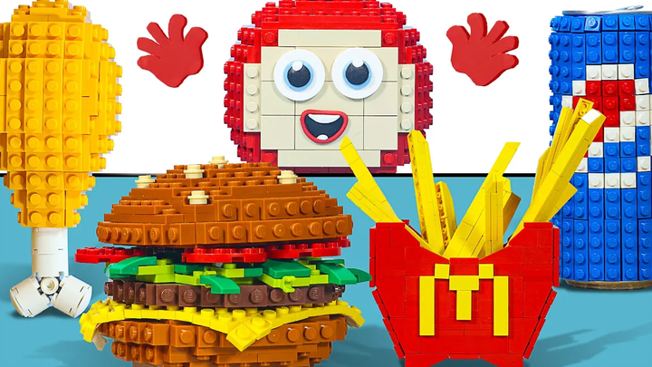 ASMR อาหาร LEGO ยอดนิยมที่ McDonalds (เบอร์เกอร์ ไก่ เฟรนช์ฟราย) Lego Stop Motion Cooking