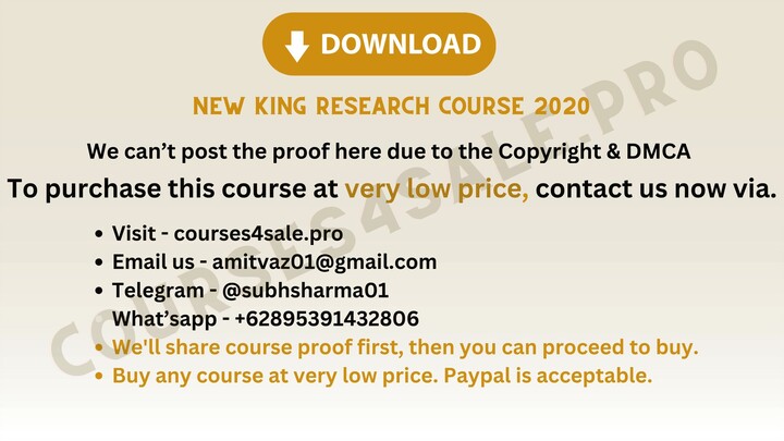 [Courses4sale.pro] NEW KING RESEARCH COURSE 2020