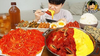 ASMR MUKBANG 집밥 직접 만든 대왕 소갈비찜 소세지 잡채 먹방 & 레시피 Galbi-jjim Korean Home Meal EATING REAL SOUND!