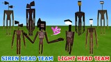 SIREN HEAD TEAM vs. LIGHT HEAD TEAM in Minecraft | Epic Team-Up Battle