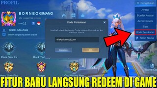 CARA TERBARU PAKAI REDEEM CODE MOBILE LEGENDS | UPDATE FITUR TERBARU MLBB !!