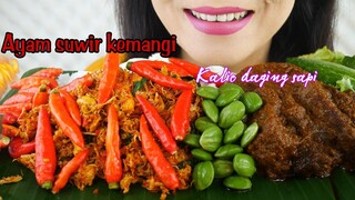 ASMR AYAM SUWIR KEMANGI, KALIO DAGING SAPI PEDAS, PETE | ASMR MUKBANG INDONESIA