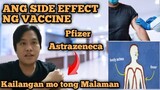 ANO ANG SIDE EFFECT NG VACCINE / PFIZER/ASTRAZENECA